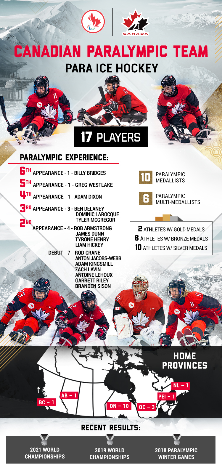 Canada's 2022 Paralympic Ice Hockey Team Infographic